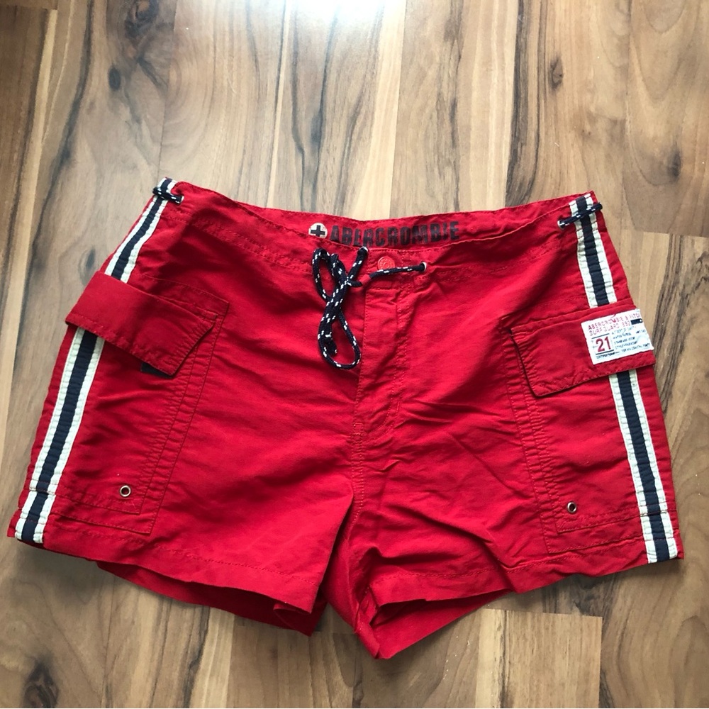 Abercrombie & Fitch Red Athletic Shorts